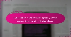 Subscription Plans: monthly options, annual savings, tiered pricing, flexible choices
