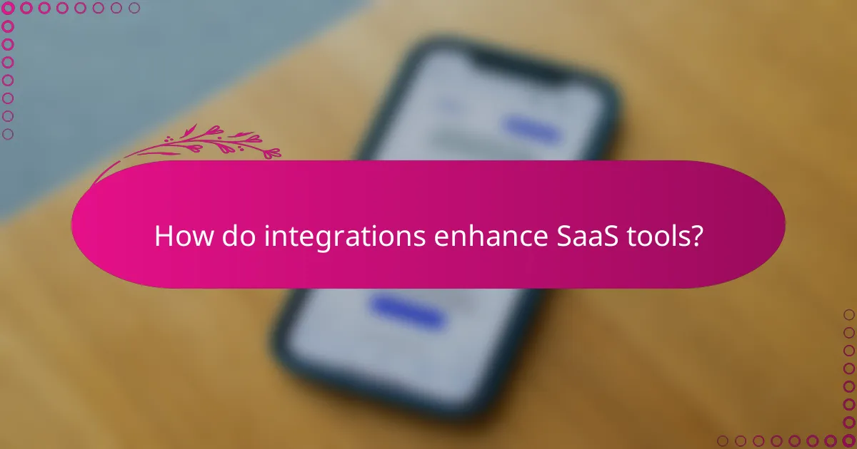 How do integrations enhance SaaS tools?