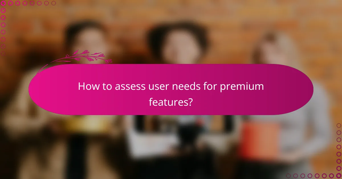 How to assess user needs for premium features?