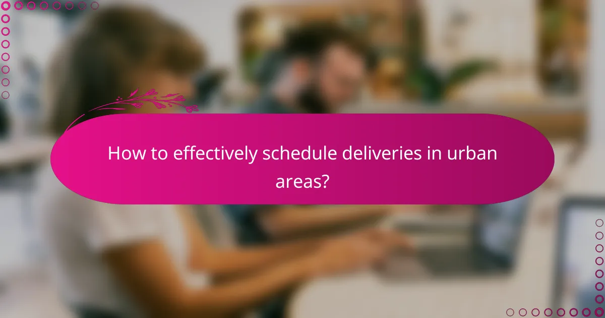 How to effectively schedule deliveries in urban areas?
