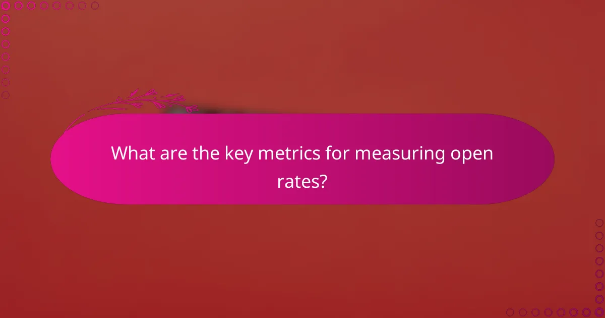 What are the key metrics for measuring open rates?