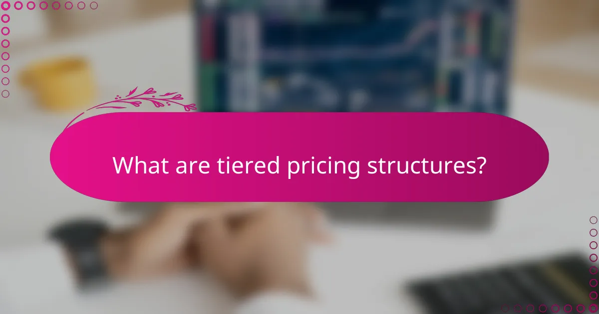 What are tiered pricing structures?