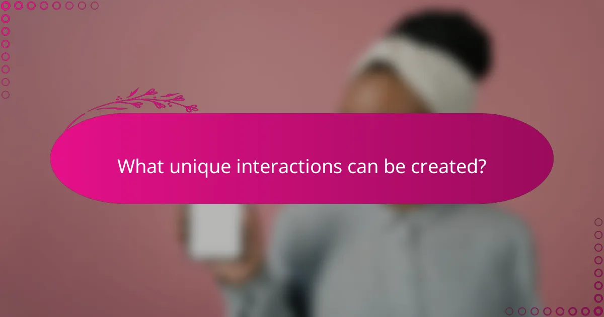 What unique interactions can be created?